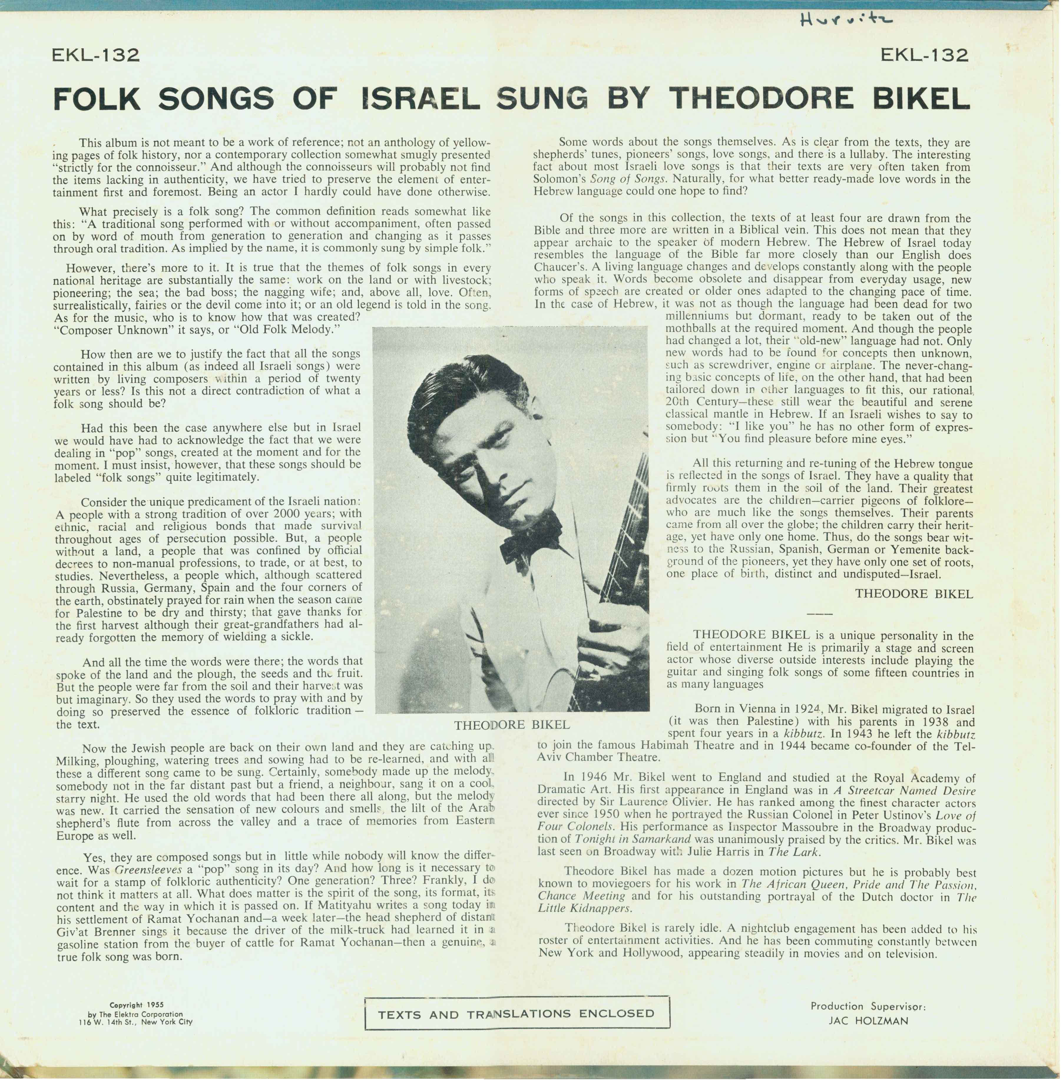 Songs of Israel 1958 Back Issue 3