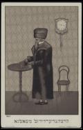 Rebbe Dovidl Twersky of Talne (1808–1882) with his musical clock (Wiki)